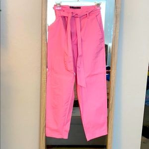 High waisted pink zara pants